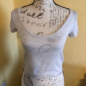 Hollister semi sheer striped T size M